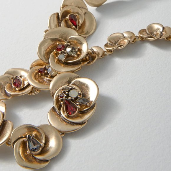 WHBM Antique Goldtone Flower Floral Necklace - Picture 4 of 6